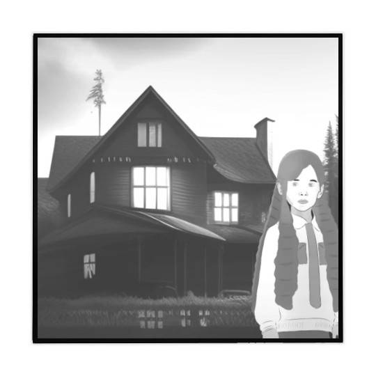 Is a haunted house??? (Black and white version) Mahjong Mats