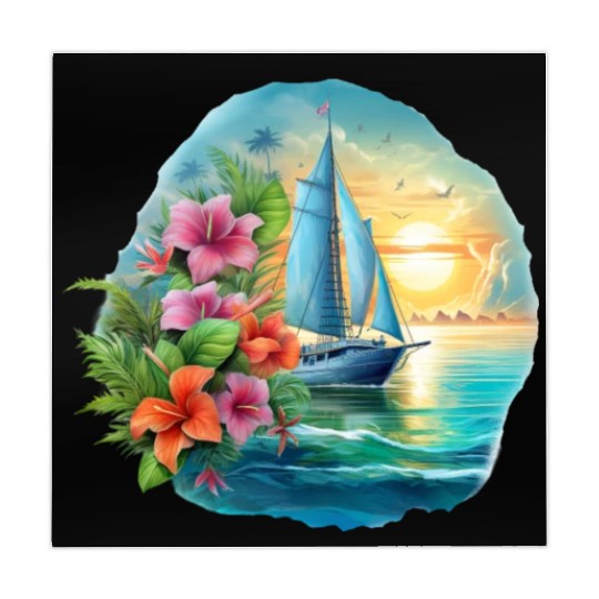 Sailing Ship Sailing Orchids Flowers Sailboat Mahjong Mats