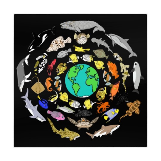 World Oceans Day Sea Life Mahjong Mats