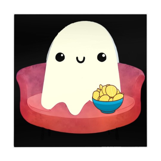Couch Potato Ghost With Potato Chips Mahjong Mats