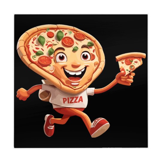 Cartoon Character of Pizza Running Design Mahjong Mats