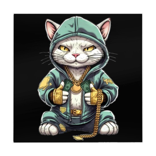 Funny Hip Hop Cat Lover Design Mahjong Mats