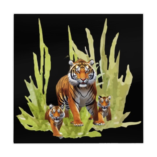 Wildlife Endangered Tiger Cubs Mahjong Mats