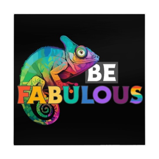 Be fabulous! with rainbow colored chameleon Mahjong Mats