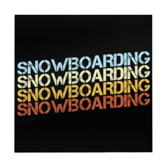 Retro Snowboarding Typography Mahjong Mats