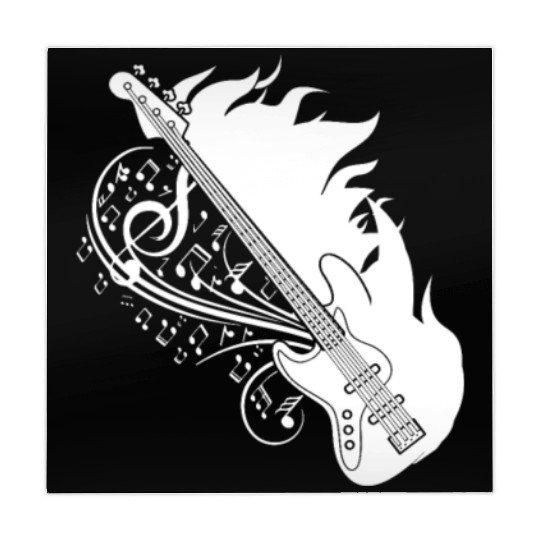 Bass Guitar Bassist Flames Mahjong Mats