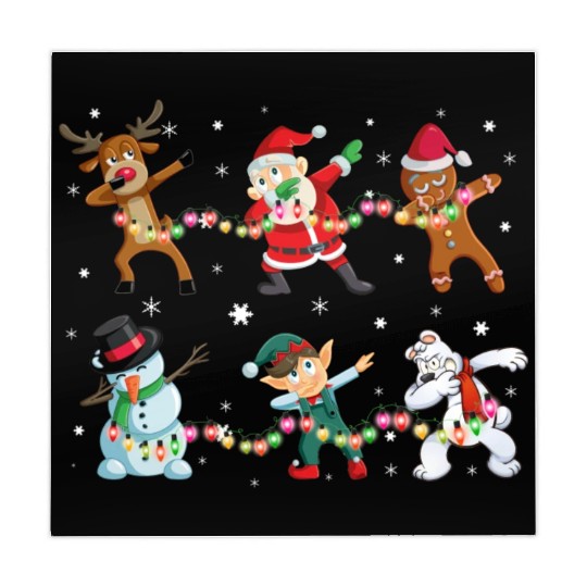 Funny Dabbing Santa And Friends Mahjong Mats Christmas