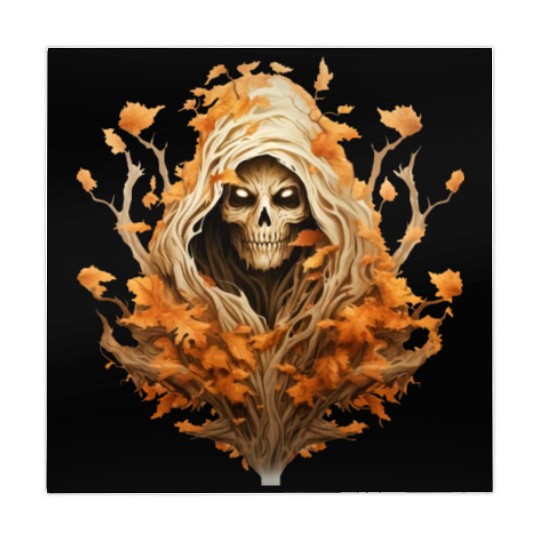 Halloween Autumn with Skull Tree and Grim Reaper Mahjong Mats
