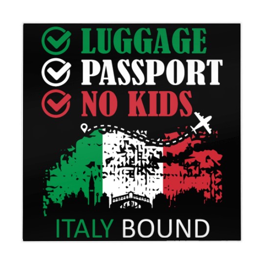 Luggage Passport No Kids Italy Bound Vacation Mahjong Mats