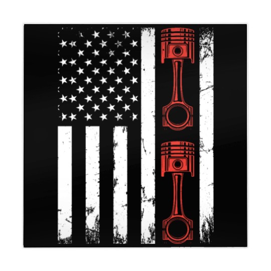 Auto Mechanic Car Piston Car Mechanic US Flag Mahjong Mats