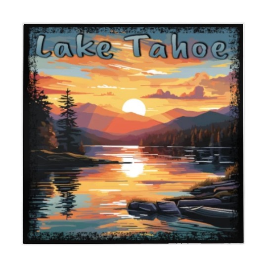 Grunge Sunset: Vacation at Lake Tahoe, Mahjong Mats