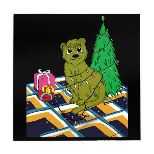 Cat Christmas Light Mahjong Mats Funny Cat Lover