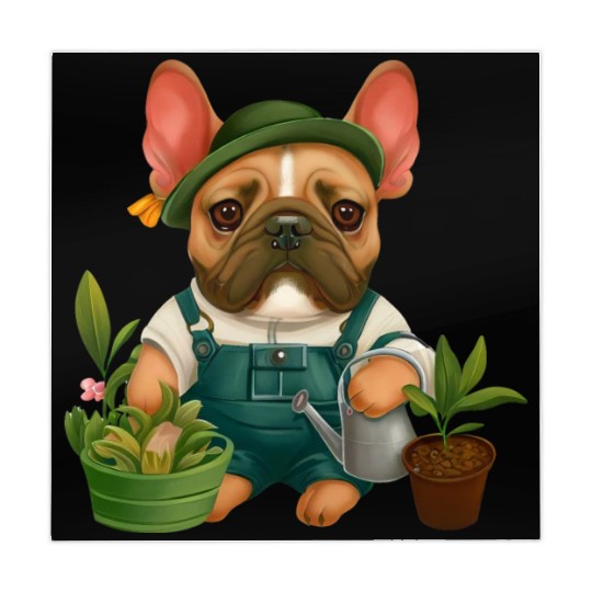 Frenchie The Gardener Drawing Mahjong Mats