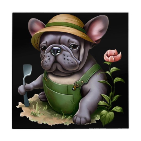 Frenchie in the Flower Garden Mahjong Mats