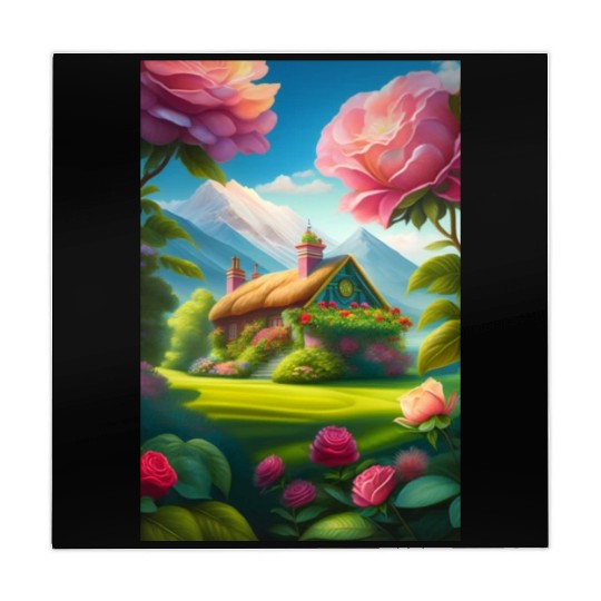 A house in a green garden Mahjong Mats