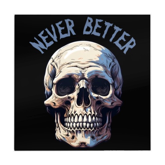Never Better Skeleton Funny Halloween Skull Mahjong Mats