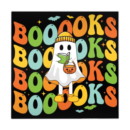 Booooks Cute Ghost Reading A Book Funny Book Lover Mahjong Mats