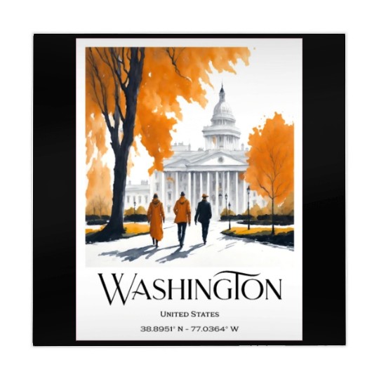 Watercolor painting loving couple in Washington DC Mahjong Mats