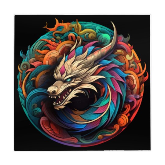 Logo dragon pattern circle pentel color 2 Mahjong Mats