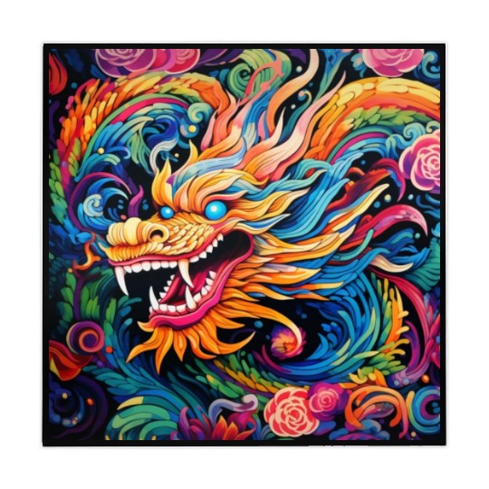 dragon pattern circle pentel color Mahjong Mats