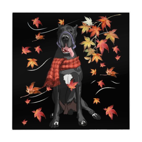 Maple Dog Leaf Fall Hello Autumn Funny Great Dane Mahjong Mats