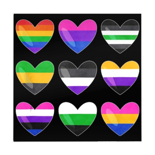 Lesbian And Gay Flag LGBTQ LGBT Rainbow Heart Mahjong Mats