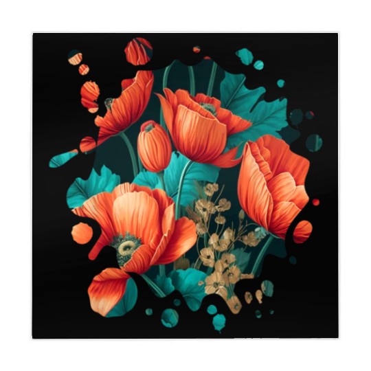 Vintage Poppy Inspired Flower Plant Lover Funny Mahjong Mats