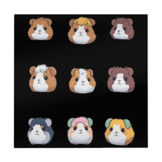 Cute Kawaii Korean Guinea Pig Pastel Stickers Pack Mahjong Mats