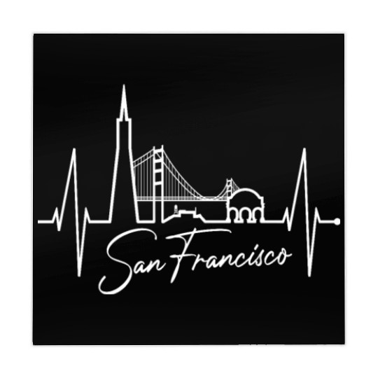 San Francisco Skyline Heartbeat California Lover Mahjong Mats