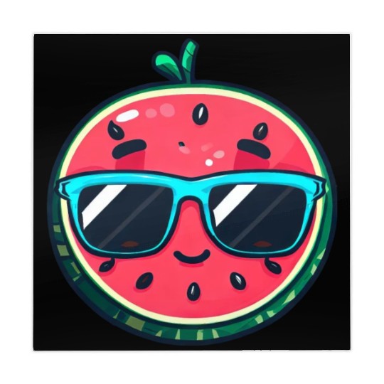 Kawaii Melon with Sunglasses: Summer Fruit Chill Mahjong Mats