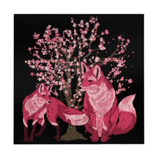Cherry blossom tree forest animal gift sakura fox Mahjong Mats