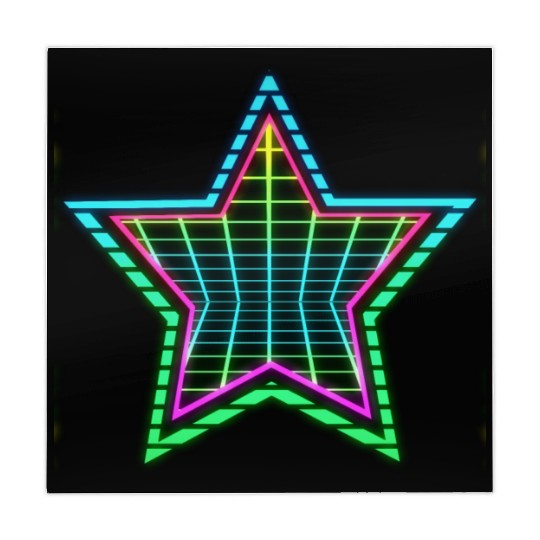 Star neon vintage retro style 90s. Mahjong Mats