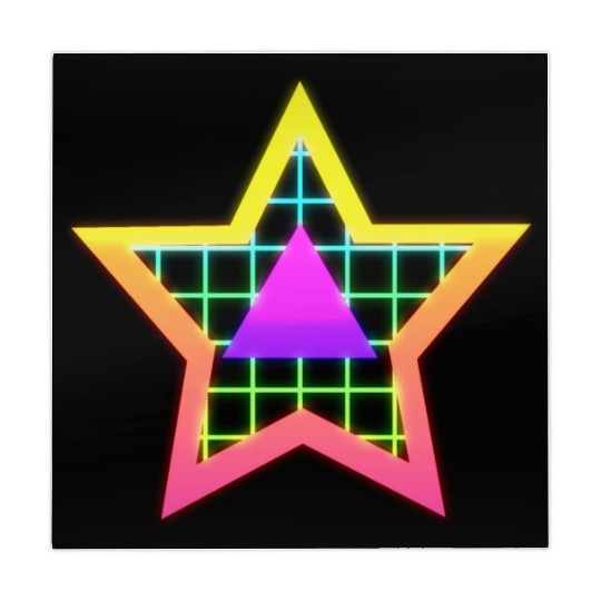 Star neon vintage retro style 90s Mahjong Mats