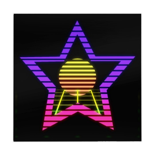 star neon vintage retro style 90s. Mahjong Mats