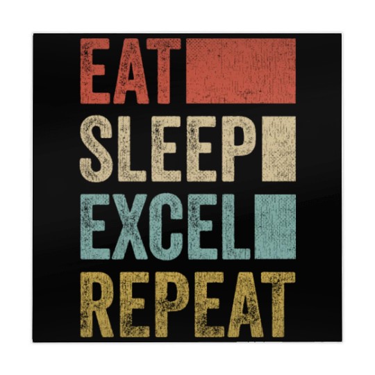 Vintage Retro Eat Sleep Excel Repeat Funny Excel Mahjong Mats