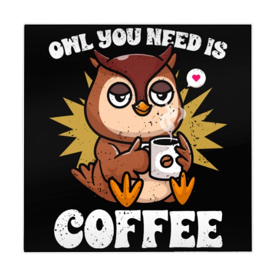 Kawaii Owl You Need Is Coffee Caffeine Lover Mahjong Mats