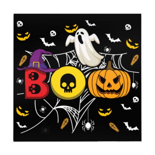 Boo Pumpkin Bat Ghost Funny Lazy Creepy Halloween Mahjong Mats