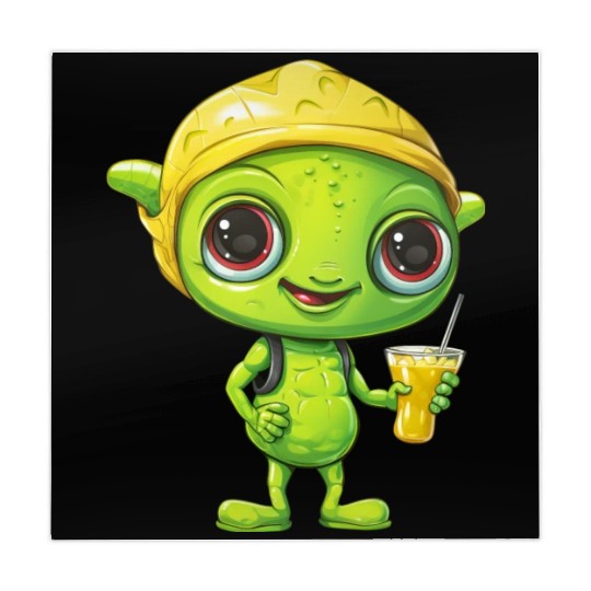 Refreshing Alien Lemonade: Green & Yellow Blend Mahjong Mats