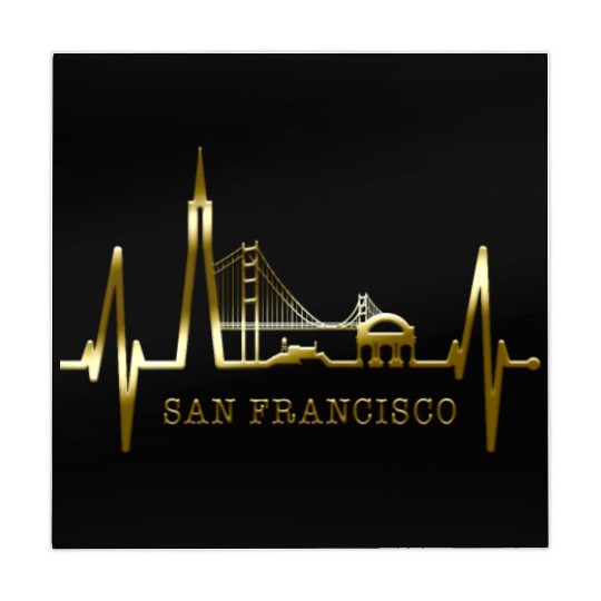 San Francisco Skyline Heartbeat California Lover Mahjong Mats