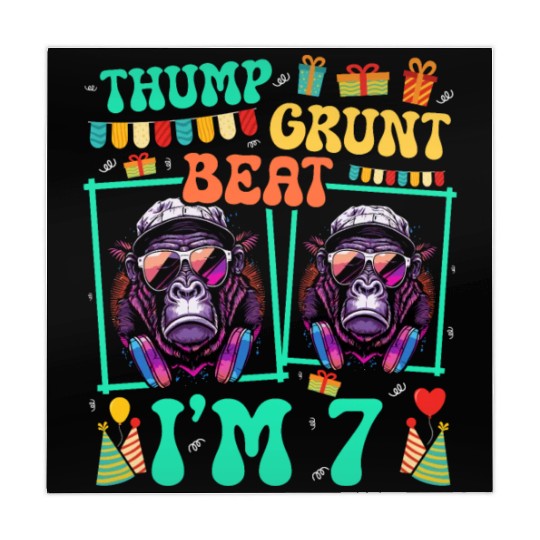 Thump Grunt Beat I'm 7 Gorilla Lover Kid 7th Mahjong Mats