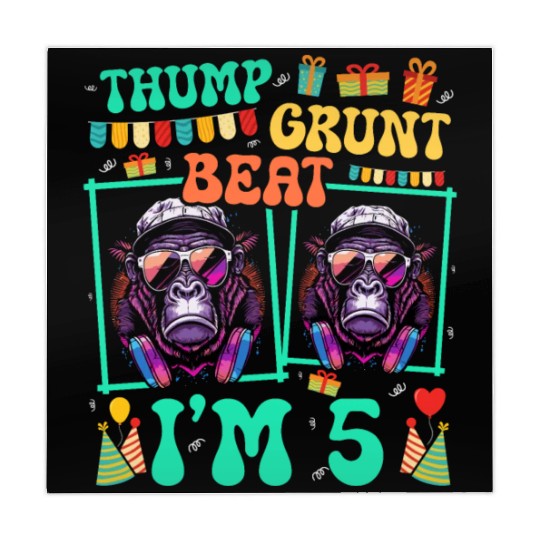 Thump Grunt Beat I'm 5 Gorilla Lover Kid 5th Mahjong Mats