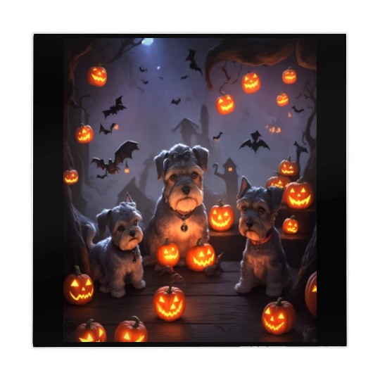 Schnauzer Hallooween Spooktacular Mahjong Mats
