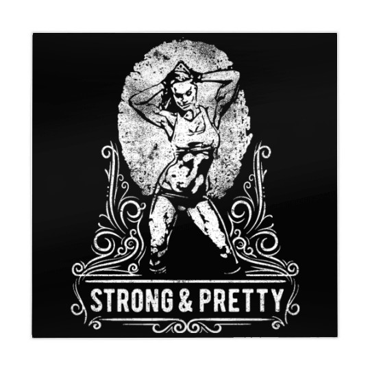 Gym Mahjong Mats Retro Bodybuilding Women Strong & Pretty