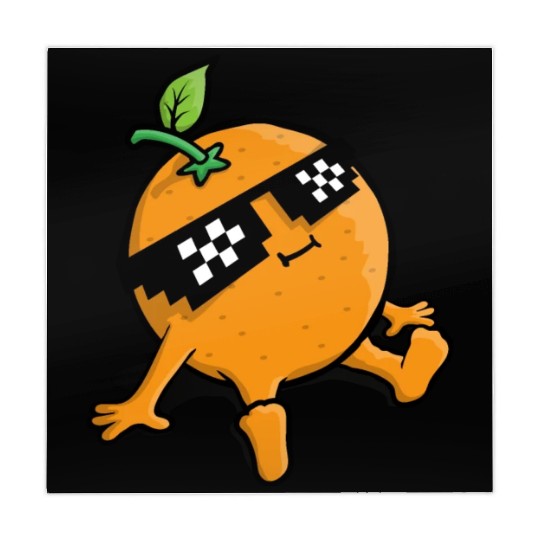 Cool Relaxing Orange Fruit Pixel Sunglasses Face Mahjong Mats