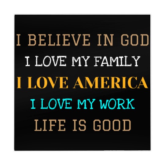 I BELIEVE IN GOD I LOVE MY FAMILY I LOVE AMERICA Mahjong Mats