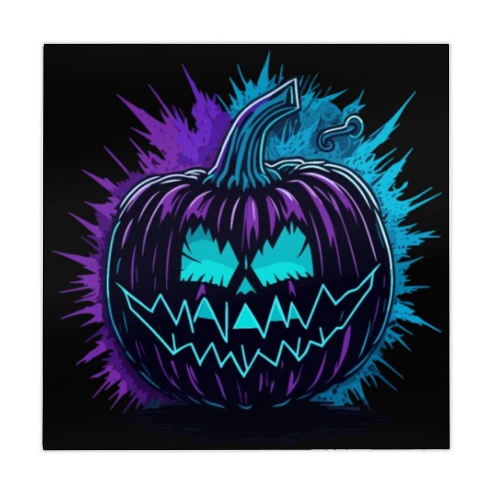 Neon Pumpkin Purple and Teal Mahjong Mats