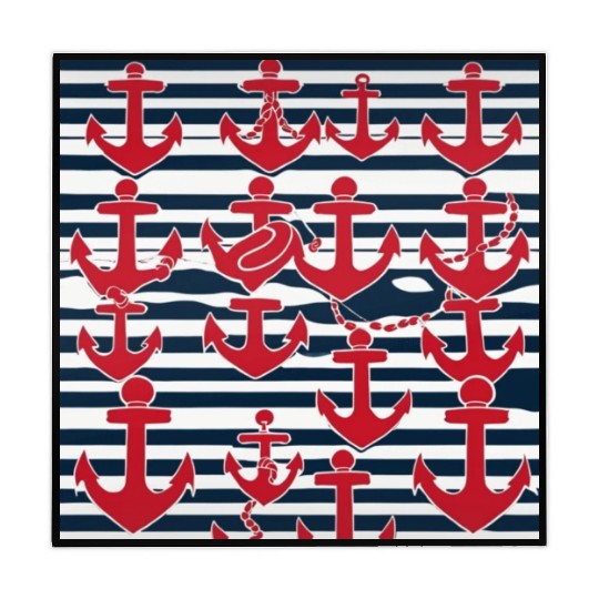 classic nautical horizontal white and navy blue Mahjong Mats