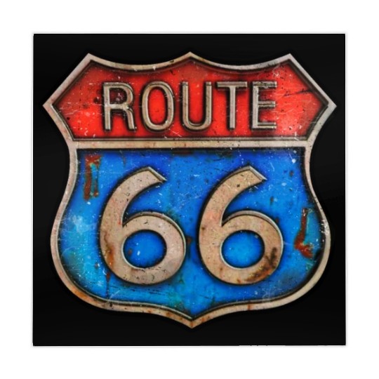 Route 66 vintage sign - Rusty metal Mahjong Mats