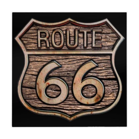 Route 66 vintage sign - Wood log signage Mahjong Mats