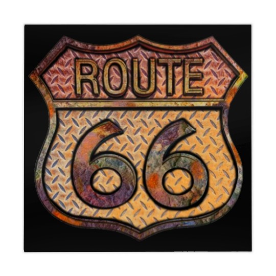Route 66 vintage sign - Rusty metal 2 Mahjong Mats